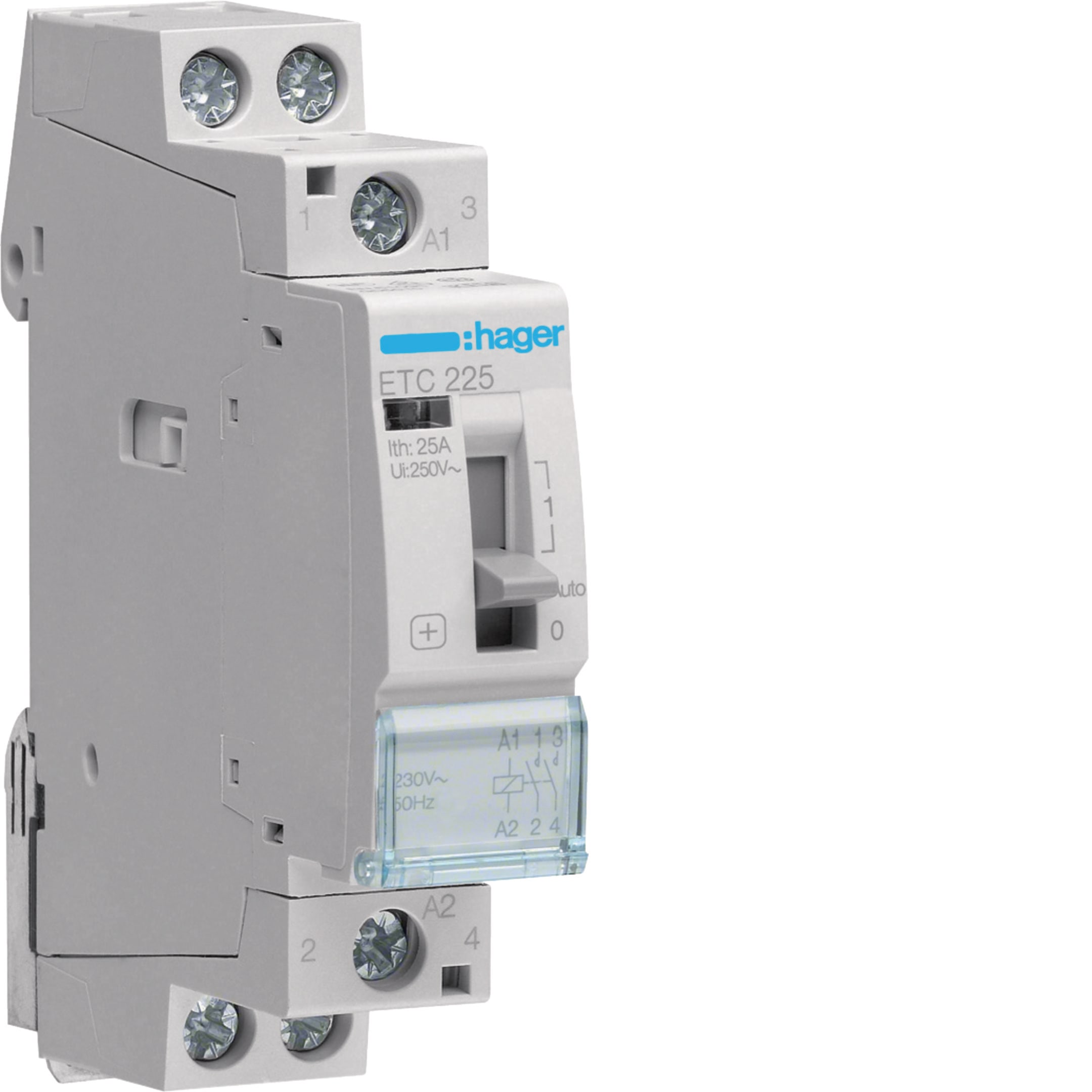 HAGER BOCCHIOTTI - Contattore giorno / notte 25 A 230 V AC 2 NA 1 modulo DIN