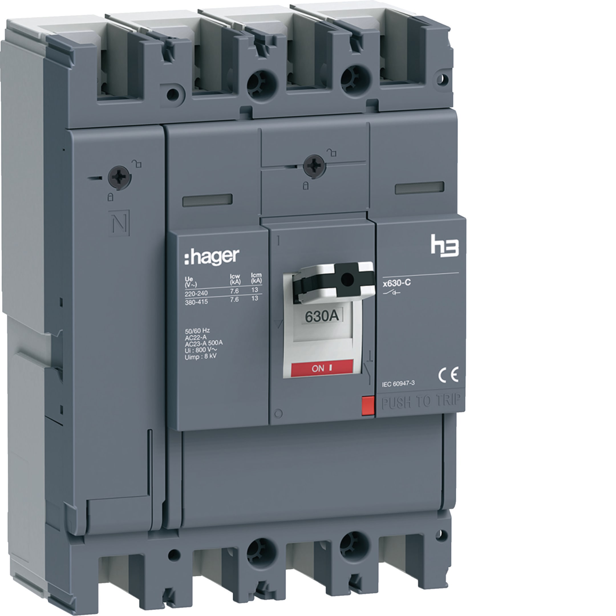 HAGER BOCCHIOTTI - Interruttore manovra sezionatore h3 x630 4P 630A