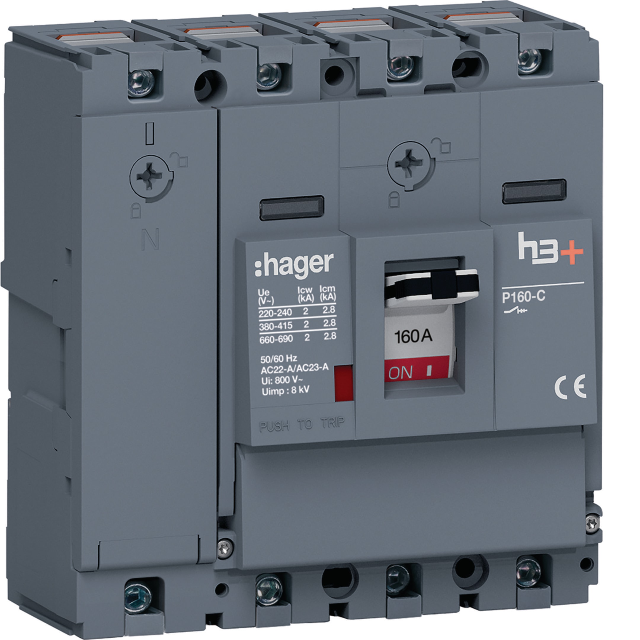 HAGER BOCCHIOTTI - Interruttore manovra sezionatore h3+ P160 4P 160A