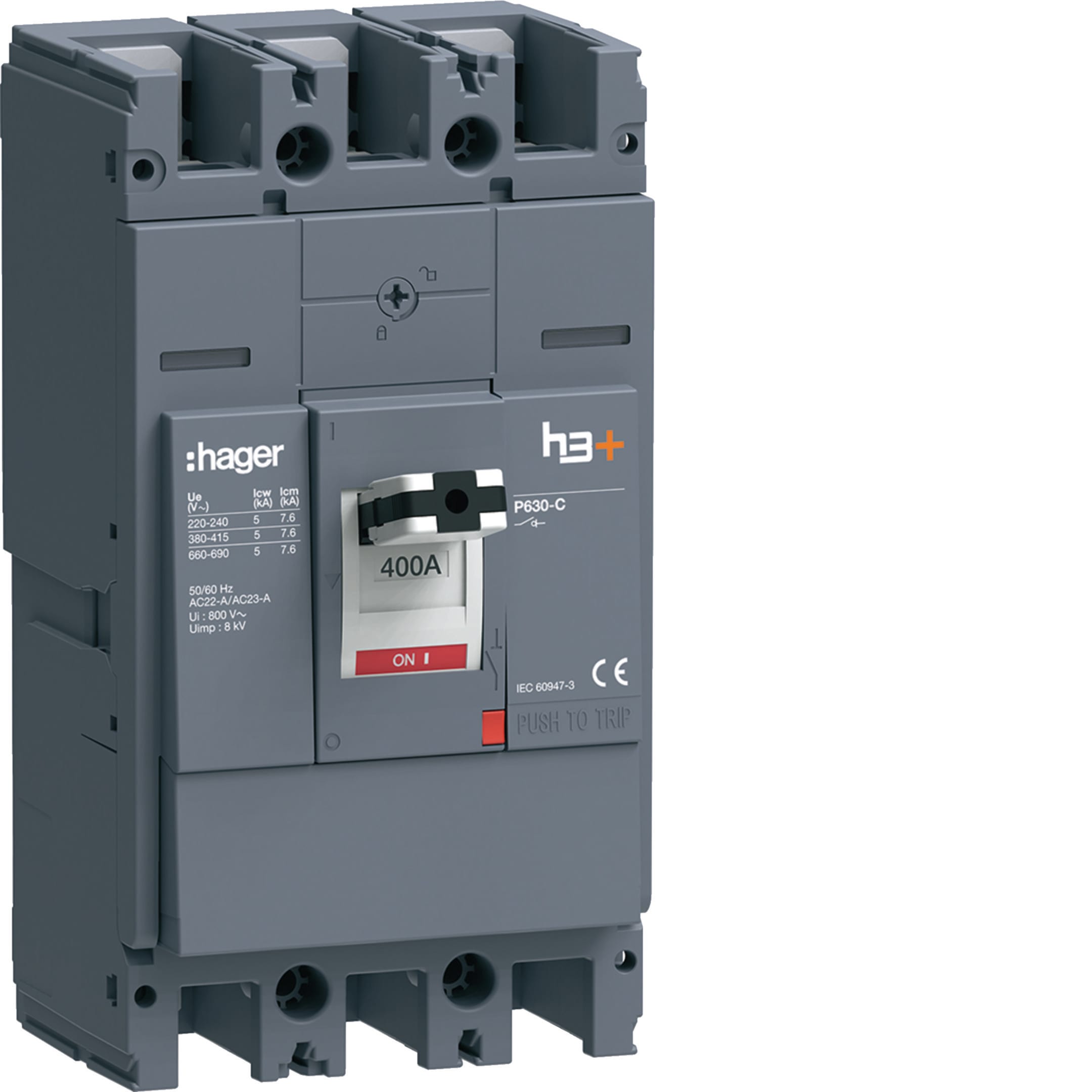 HAGER BOCCHIOTTI - Interruttore manovra sezionatore h3+ P630 3P 400A