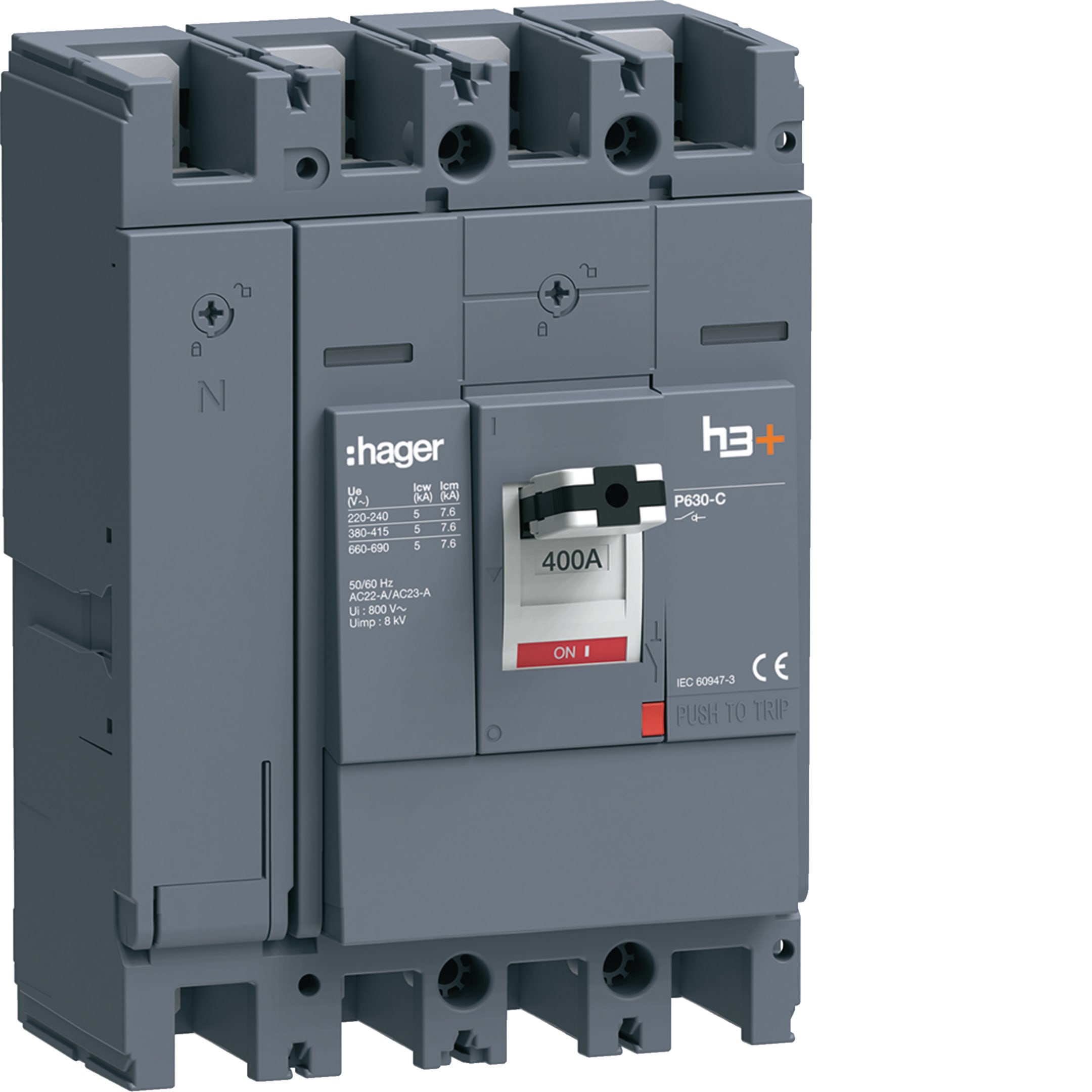 HAGER BOCCHIOTTI - Interruttore manovra sezionatore h3+ P630 4P 400A