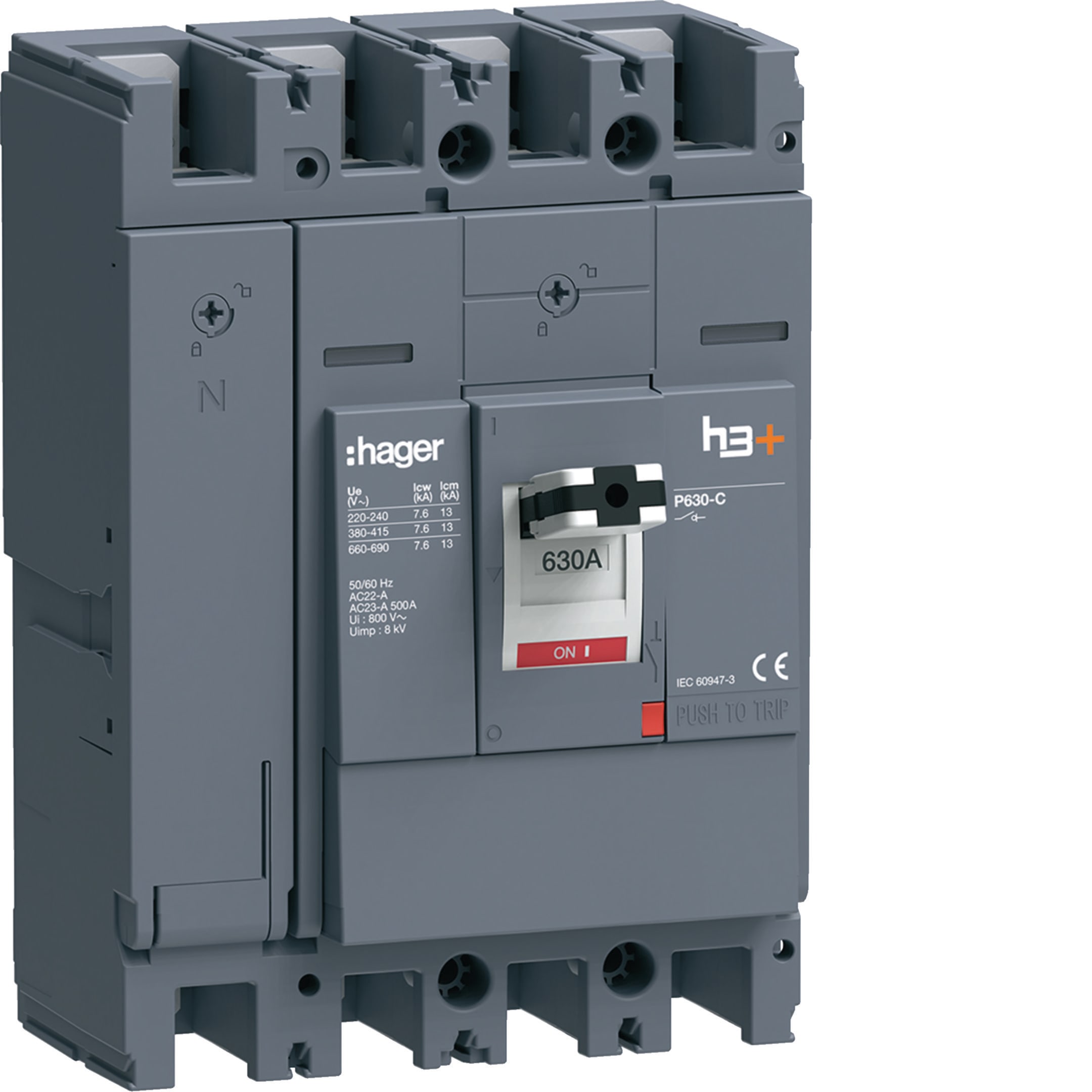 HAGER BOCCHIOTTI - Interruttore manovra sezionatore h3+ P630 4P 630A