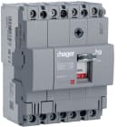 HAGER BOCCHIOTTI - Interruttore automatico scatolato h3 x160 TM 4P 18kA 80A