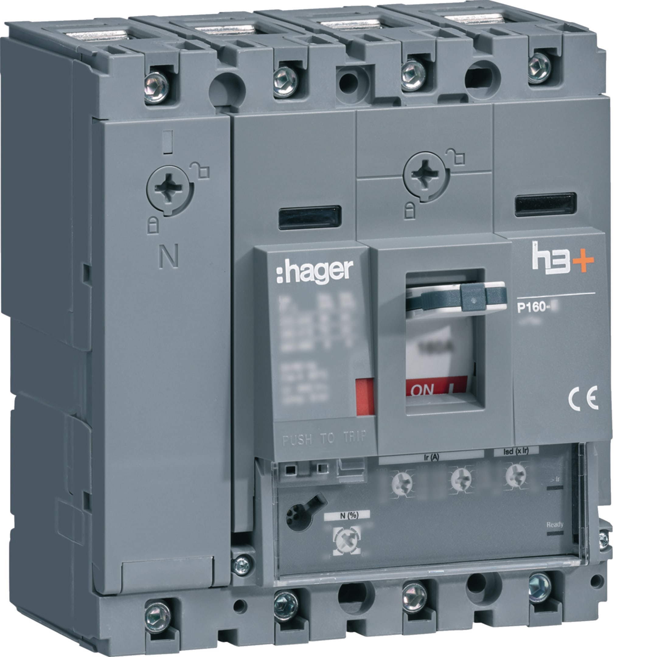 HAGER BOCCHIOTTI - Interruttore automatico scatolato h3+ P160 LSnI 4P 25kA 100A neutro regolabile