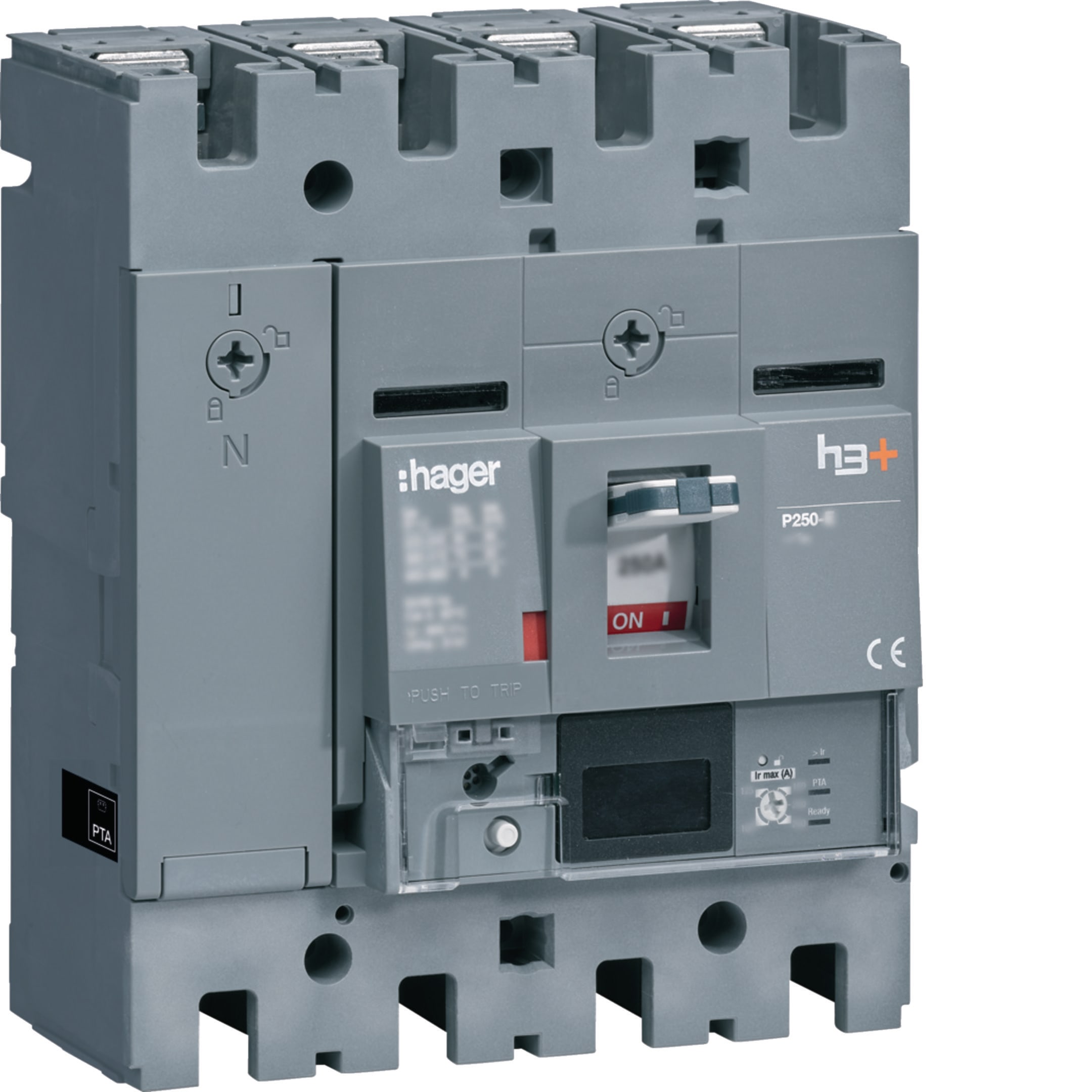 HAGER BOCCHIOTTI - Interruttore scatolato h3+ P250 LSIG Energy 4P 25kA 160A neutro regolabile