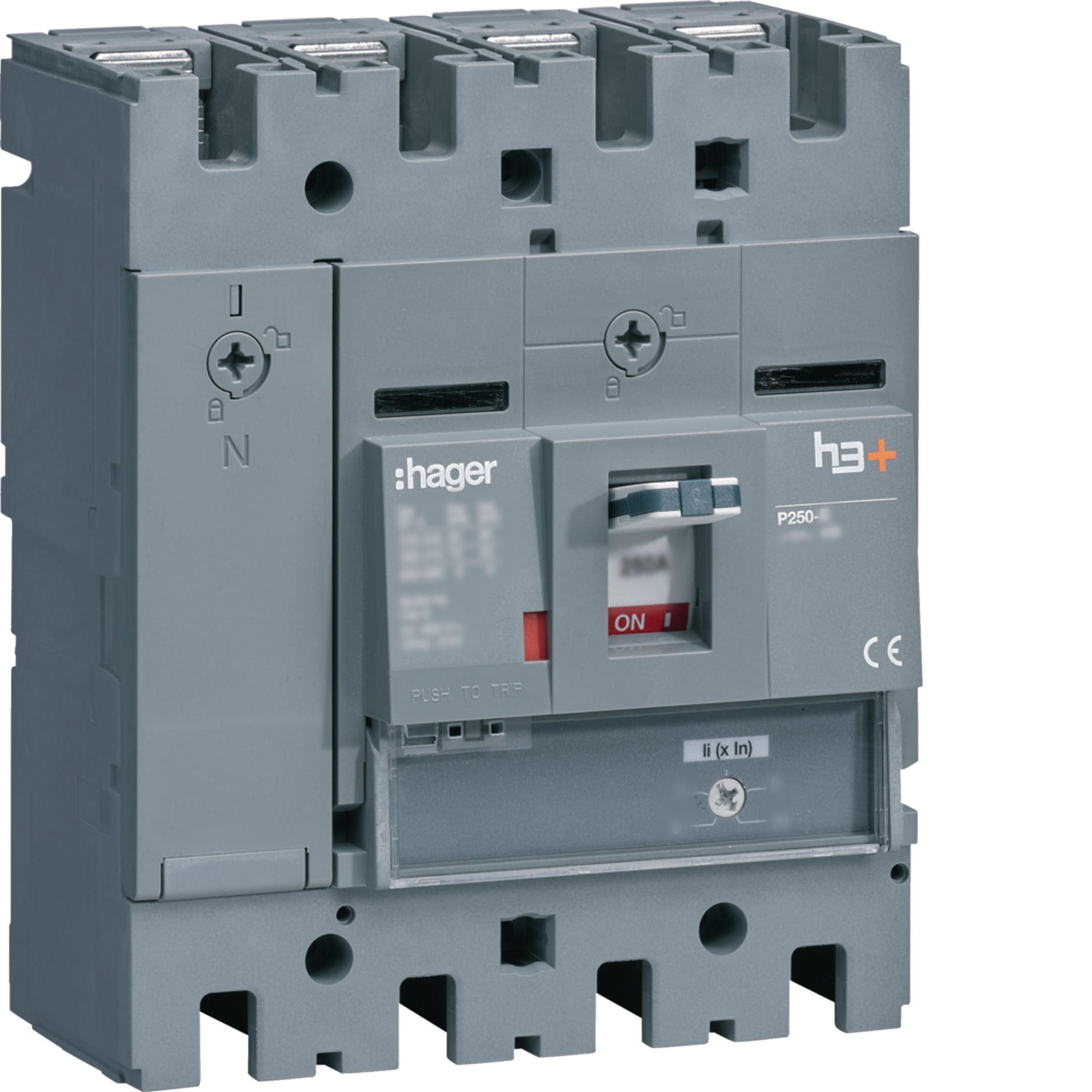 HAGER BOCCHIOTTI - Interruttore automatico scatolato h3+ P250 solo magnetico 4P 25kA 250A