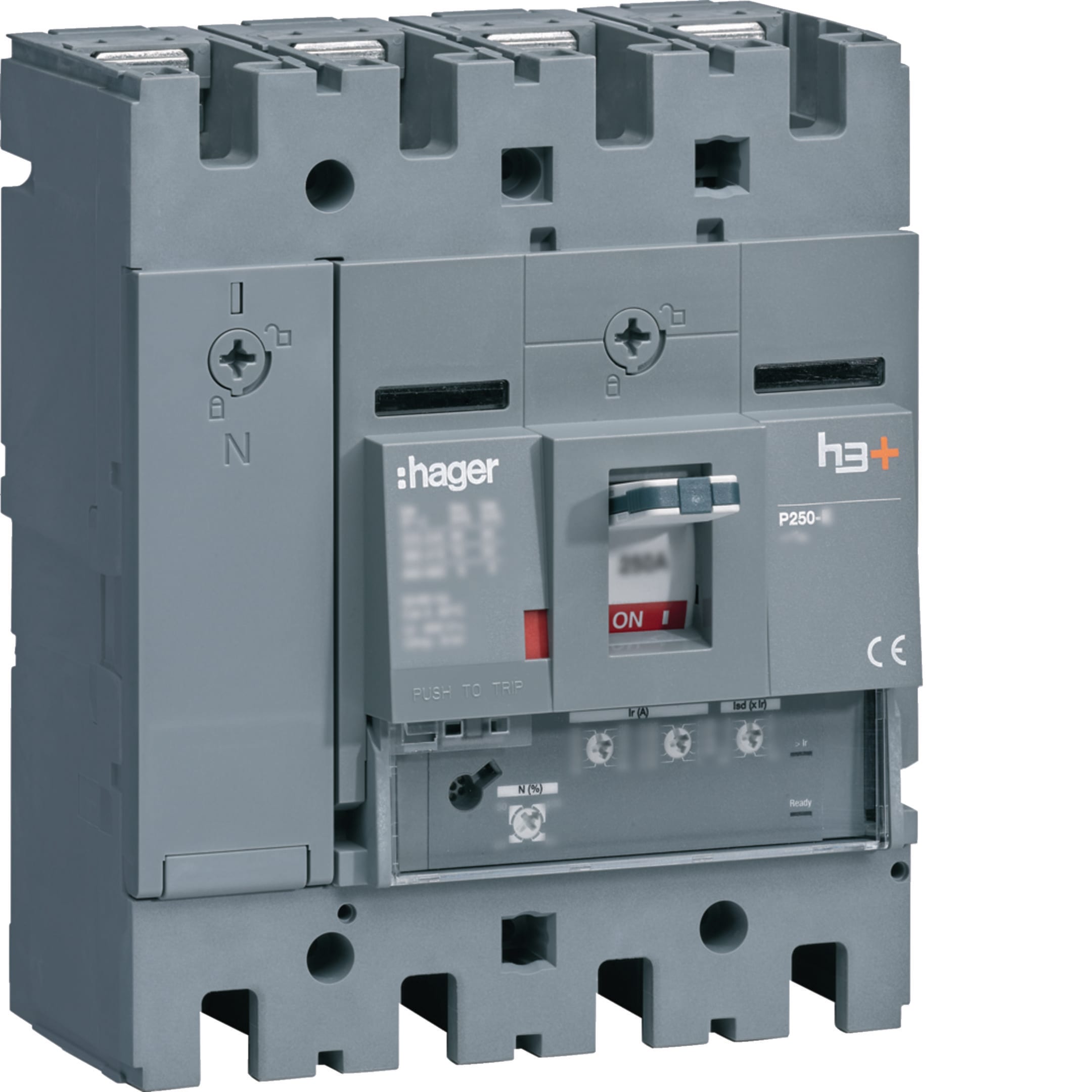 HAGER BOCCHIOTTI - Interruttore automatico scatolato h3+ P250 LSnI 4P 25kA 250A neutro regolabile