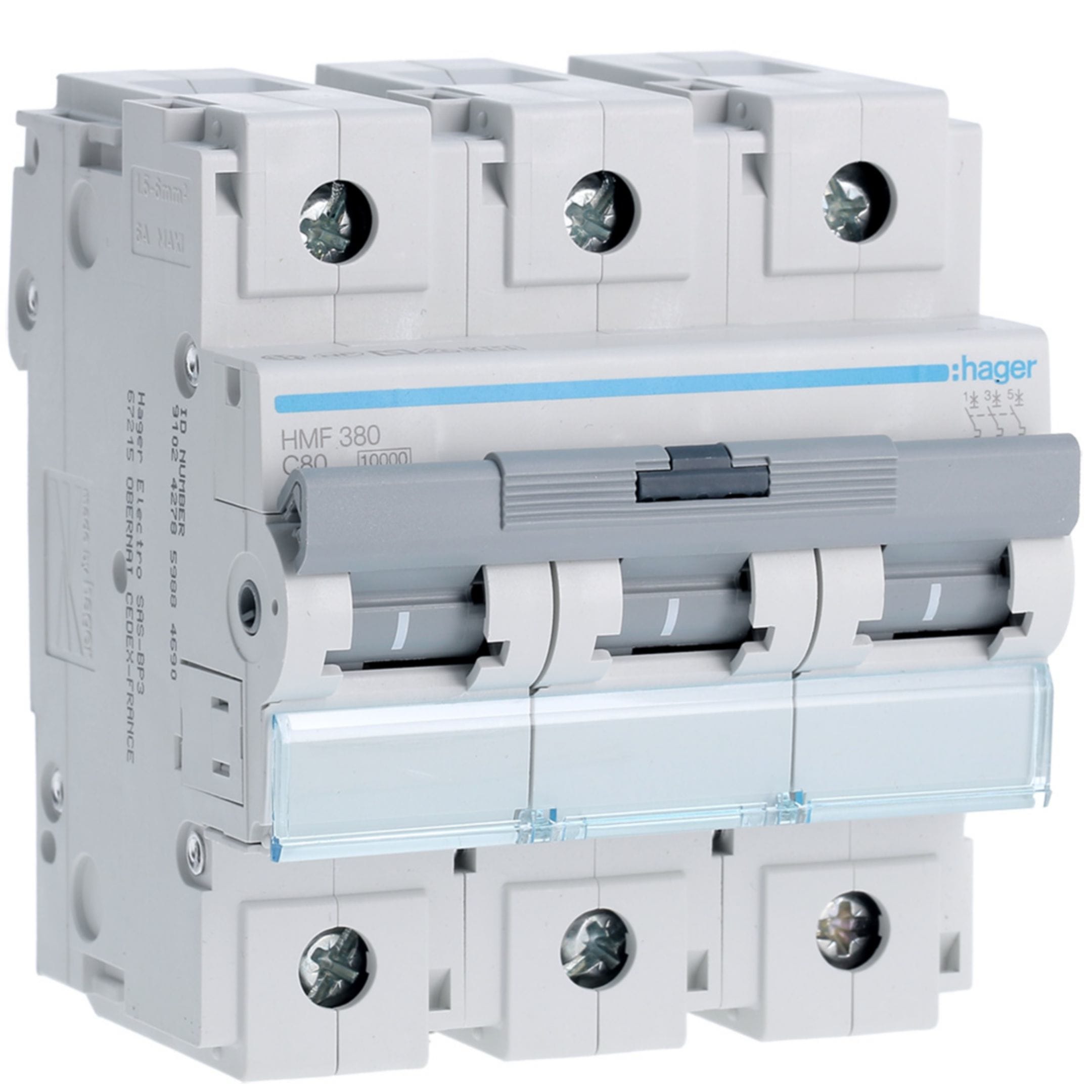 HAGER BOCCHIOTTI - Interruttore automatico magnetotermico 10000A 10kA 3P curva C 80A 4.5M
