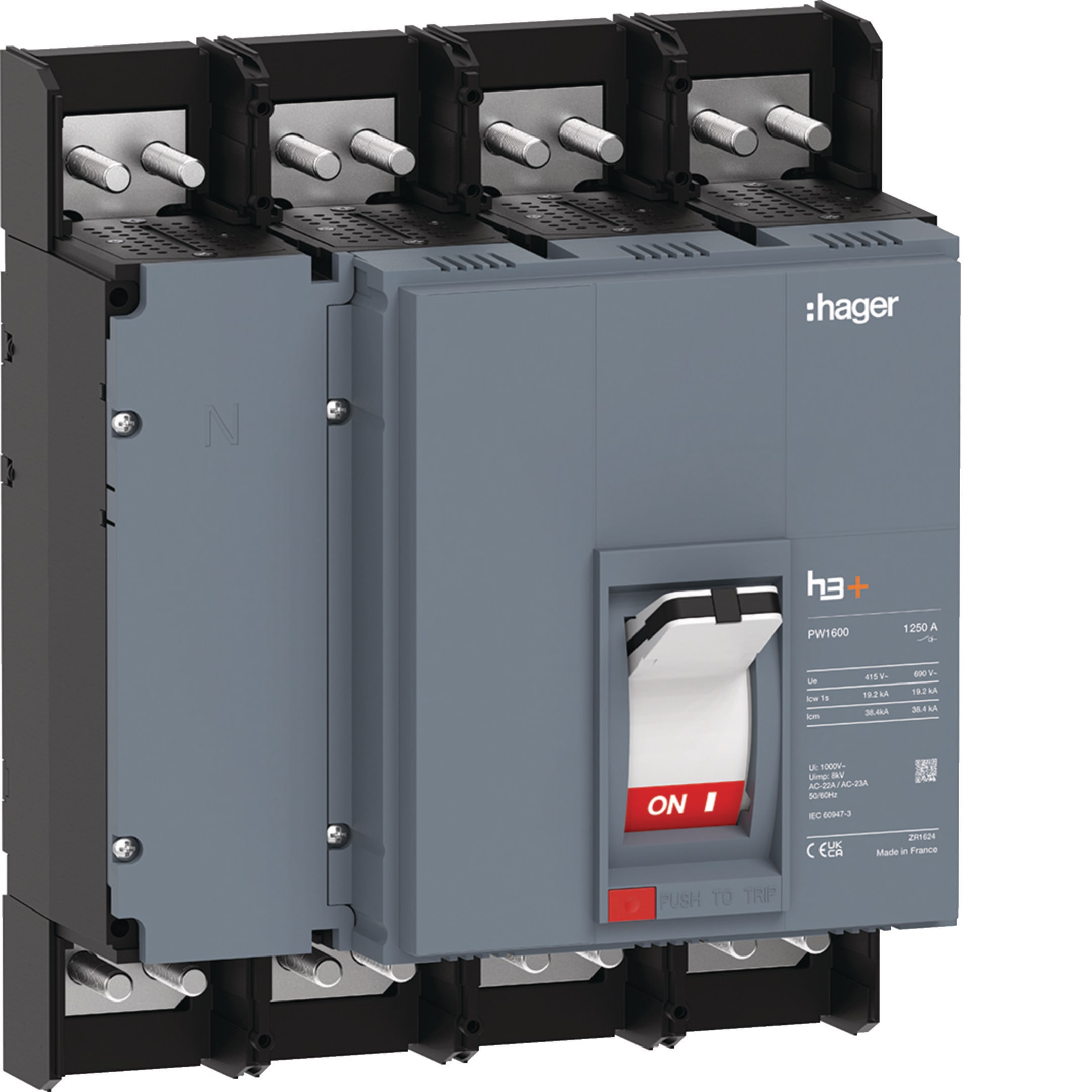 HAGER BOCCHIOTTI - Interruttore manovra sezionatore h3+ PW1600 4P 1250A fisso