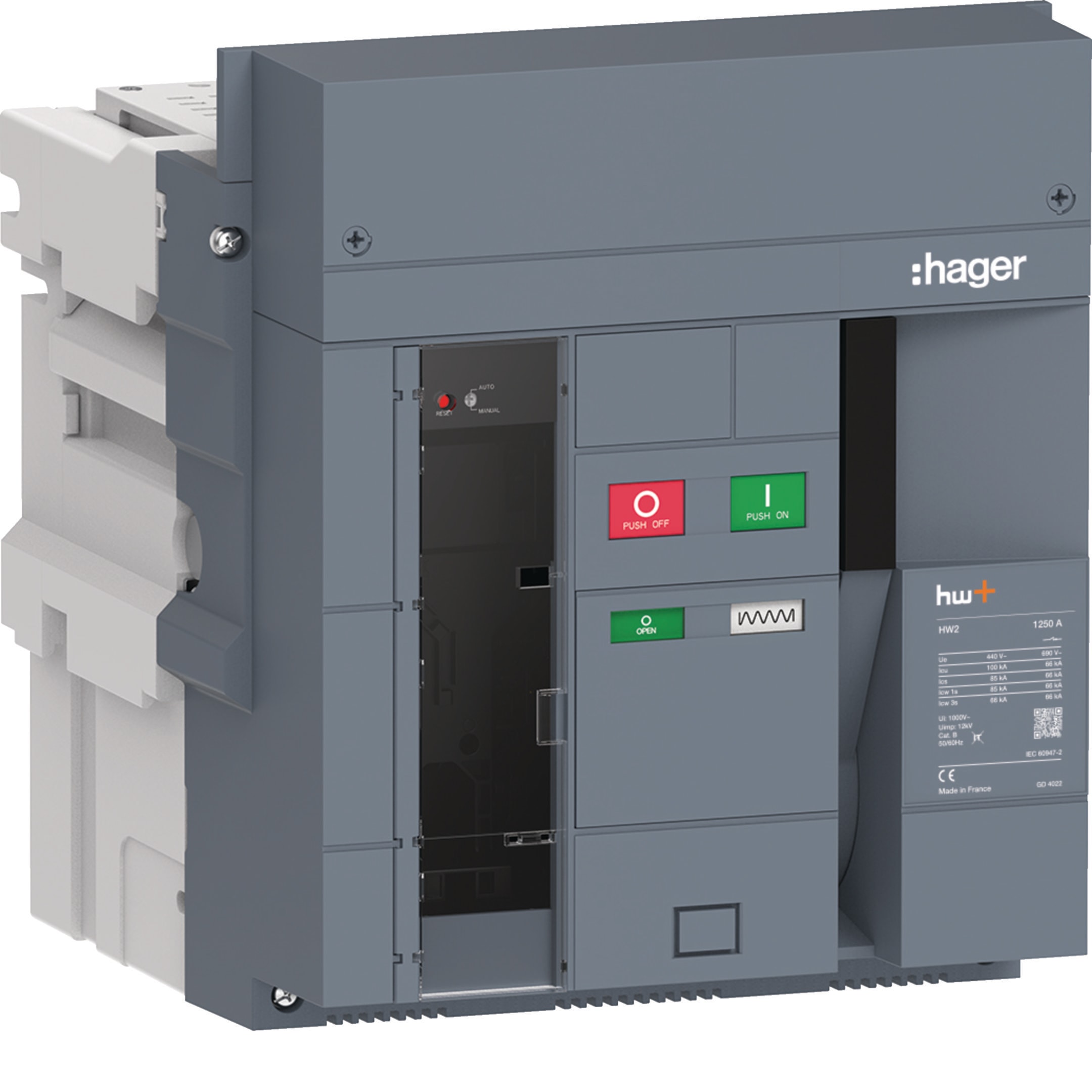 HAGER BOCCHIOTTI - Interruttore automatico aperto hw+ HW2 100kA 1250A 3P estraibile sentinel