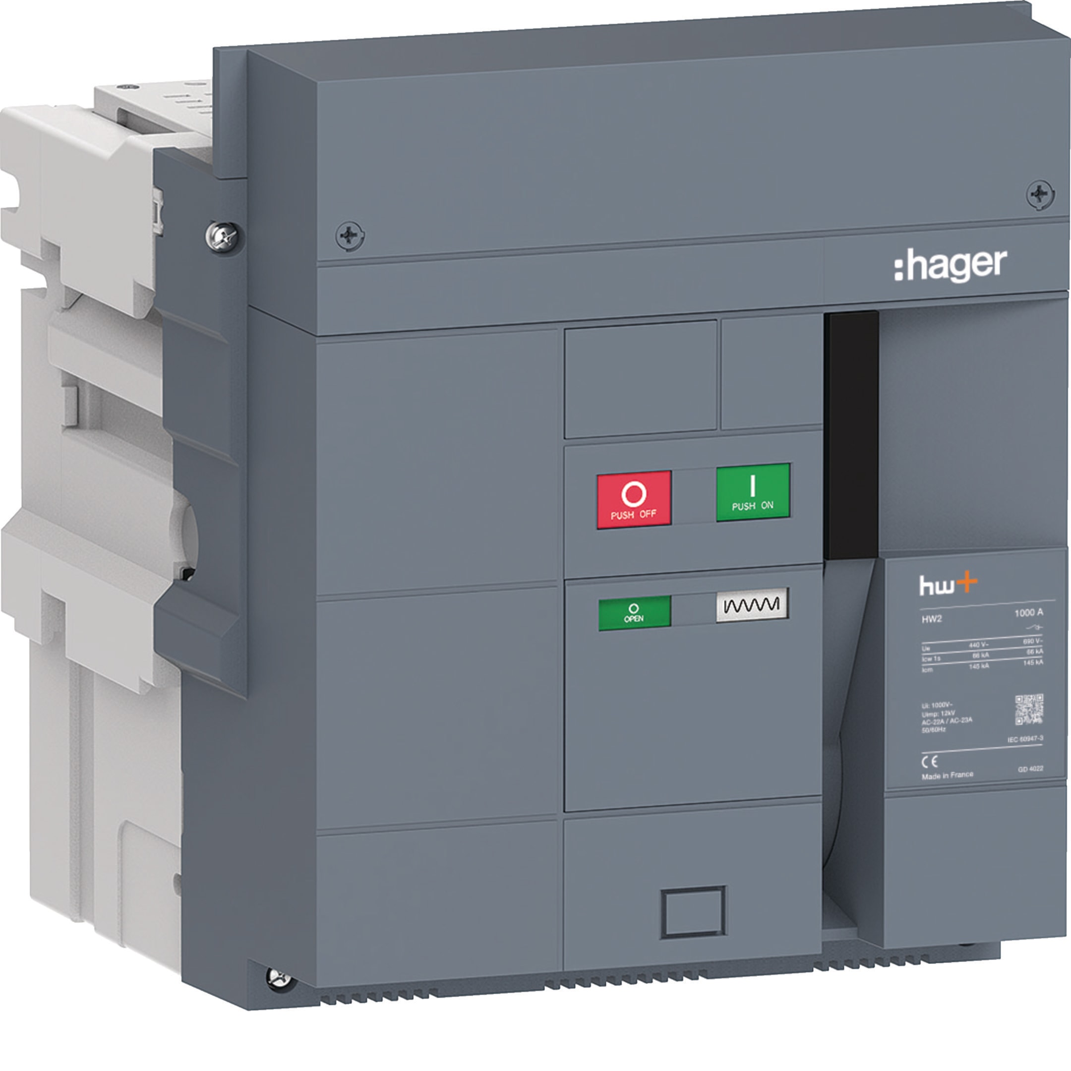 HAGER BOCCHIOTTI - Interruttore non automatico aperto hw+ HW2 1000A 3P estraibile