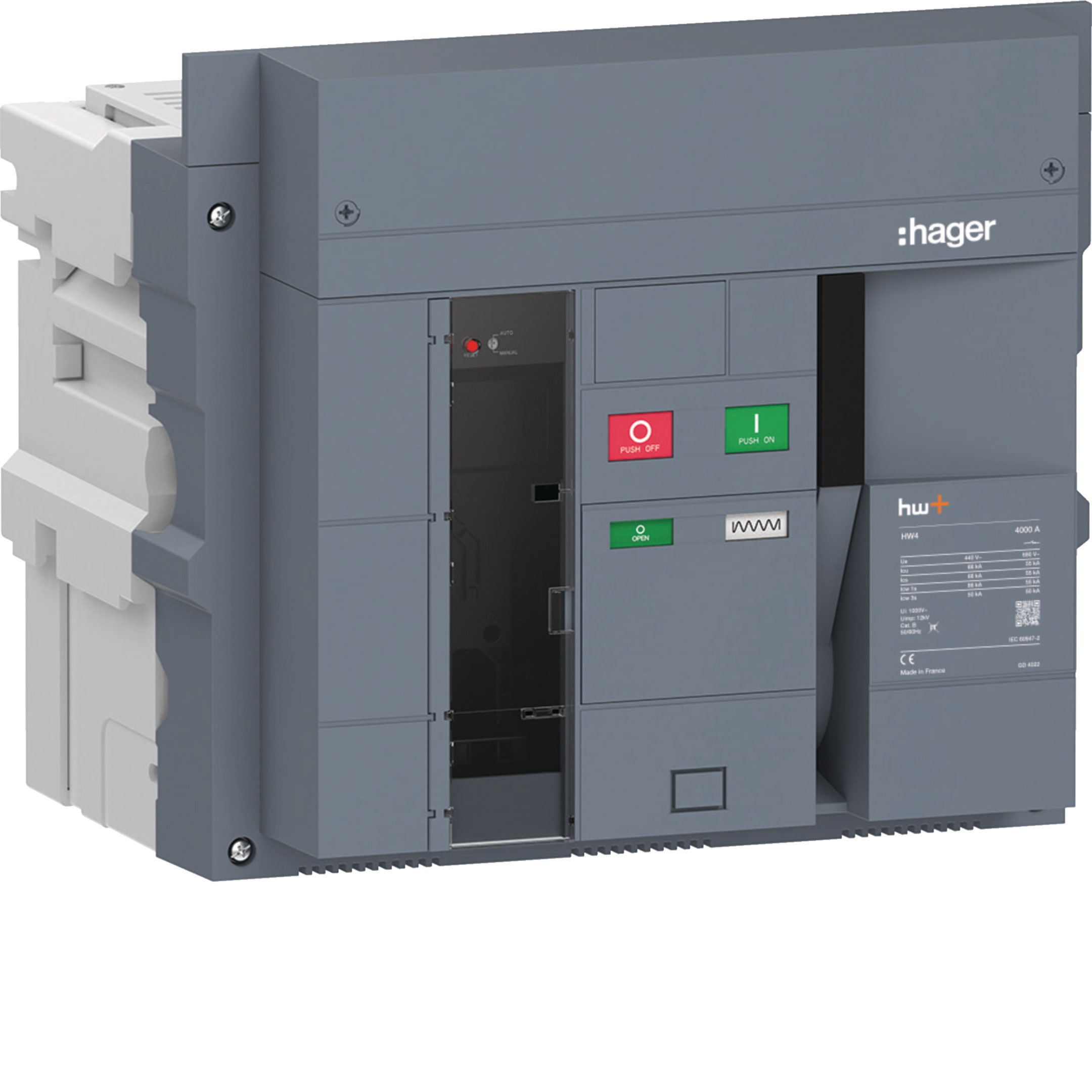 HAGER BOCCHIOTTI - Interruttore automatico aperto hw+ HW4 66kA 4000A 3P estraibile sentinel