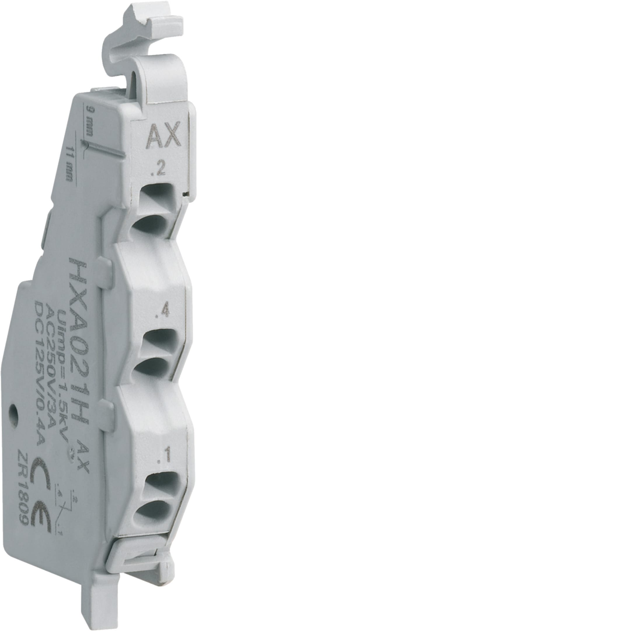 HAGER BOCCHIOTTI - Contatto ausiliario AX 1 NA + 1 NC 250V AC per h3 e h3+ x/P160, x/P250, x/P630