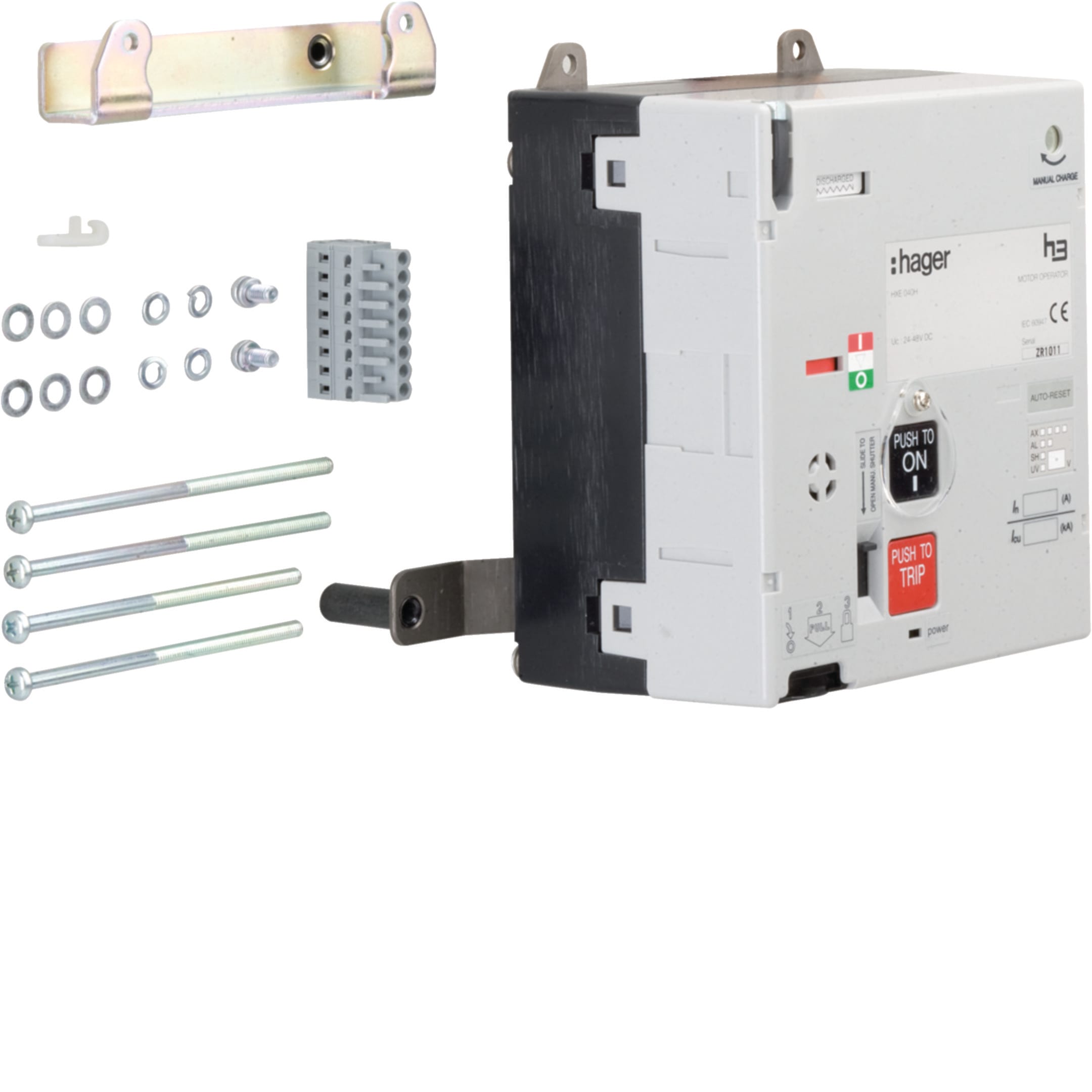 HAGER BOCCHIOTTI - Comando motore 24-48V DC per interruttore scatolato h3 h1000