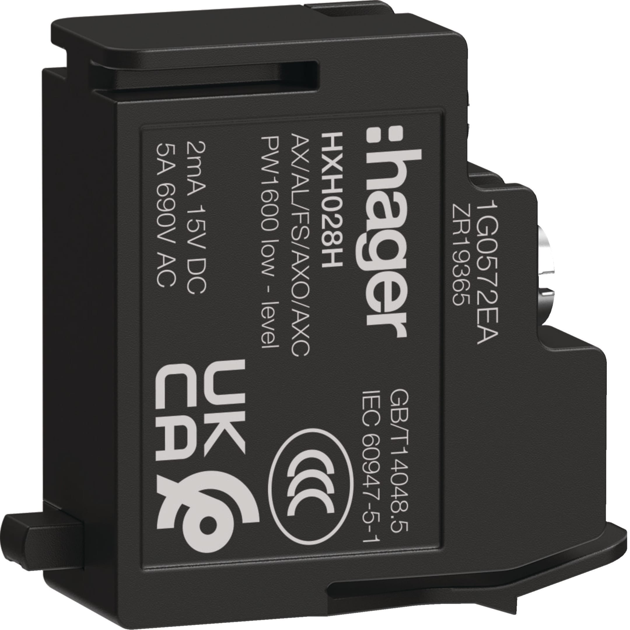 HAGER BOCCHIOTTI - Contatto ausiliario bassa impedenza AX/AL/FS/AXO/AXC per interruttori h3+ PW1600