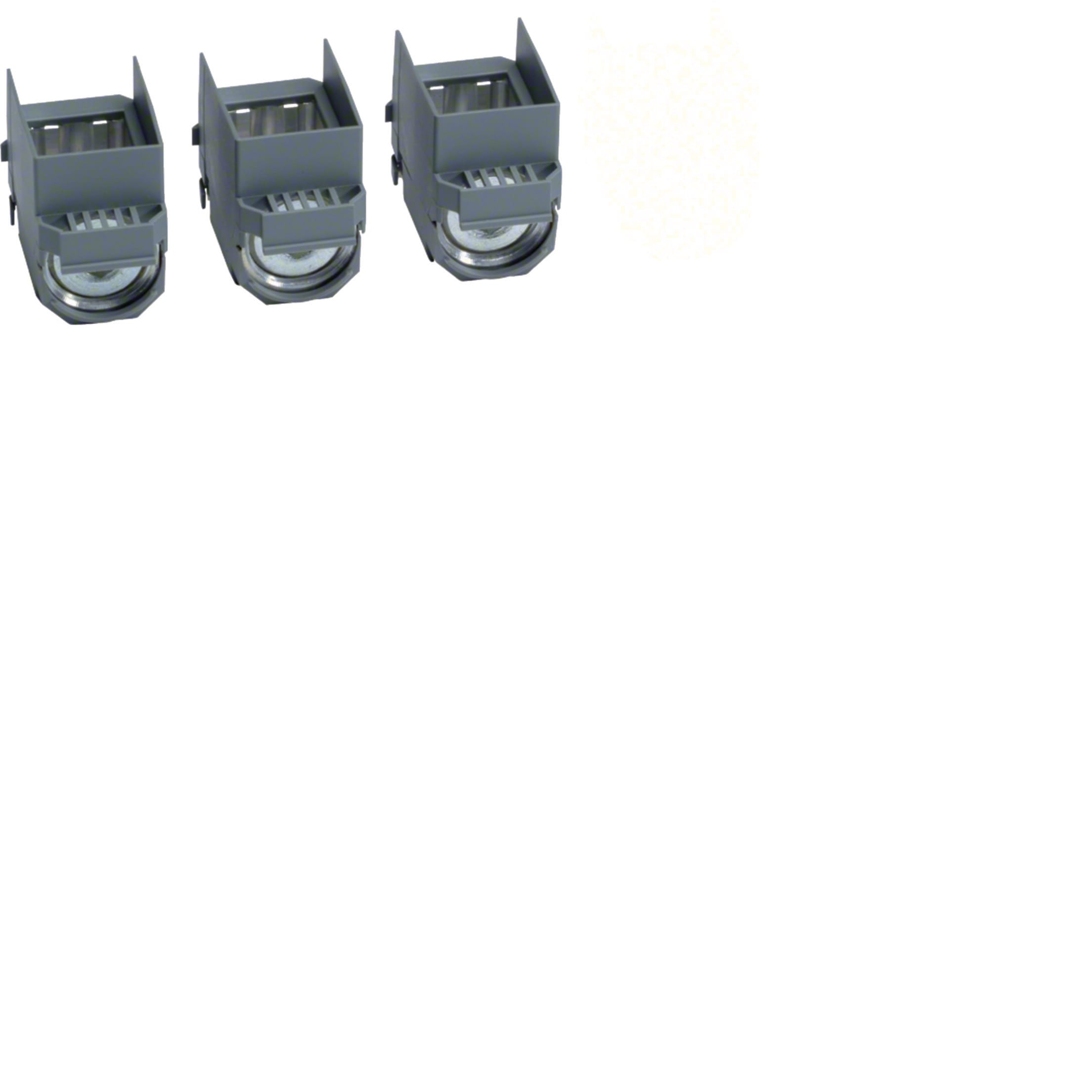 HAGER BOCCHIOTTI - Kit 3 morsetti per cavi Cu/Al 1x35–185 mm² per interruttore scatolato h3 x250 3P