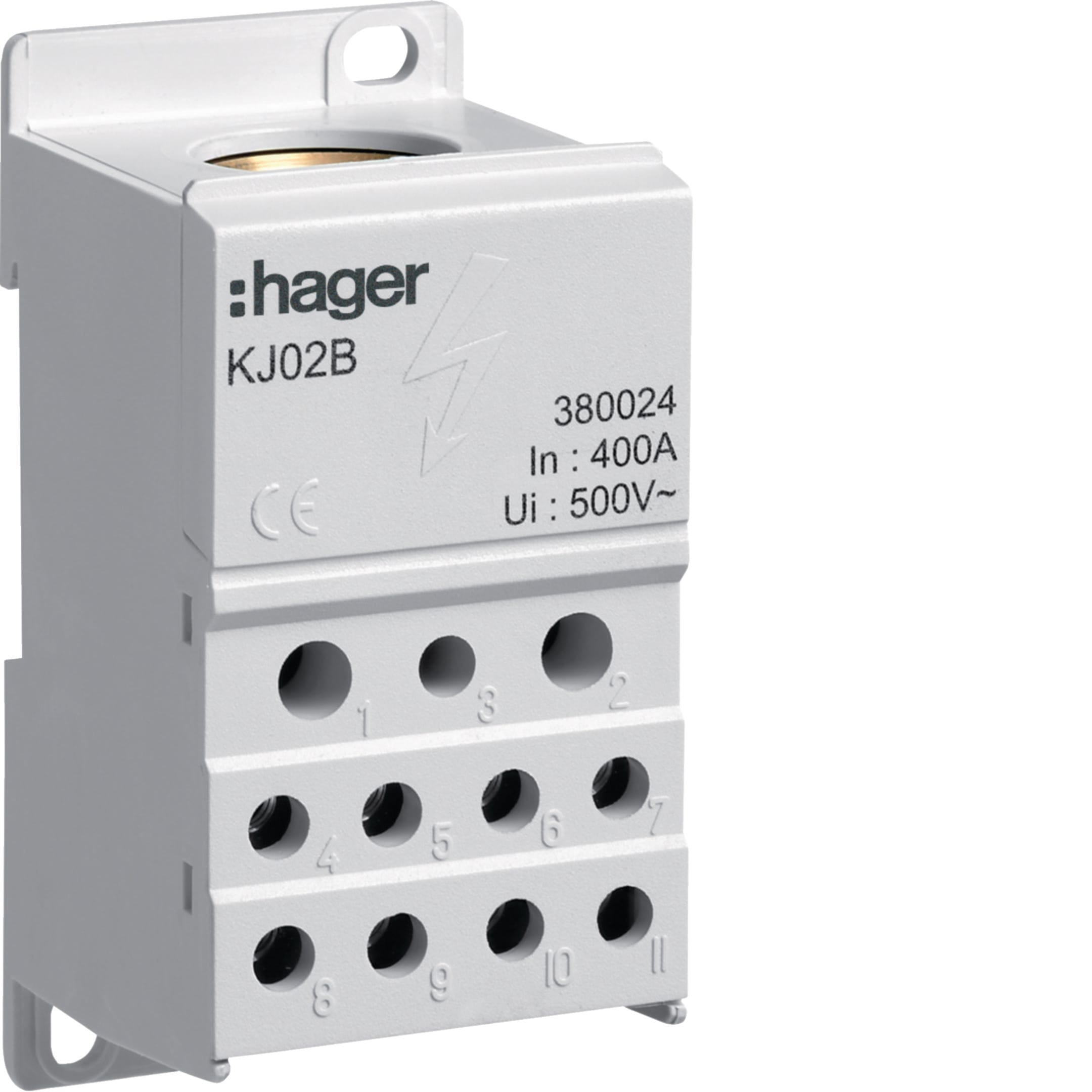 HAGER BOCCHIOTTI - Blocco di distribuzione unipolare 400A 12 connessioni
