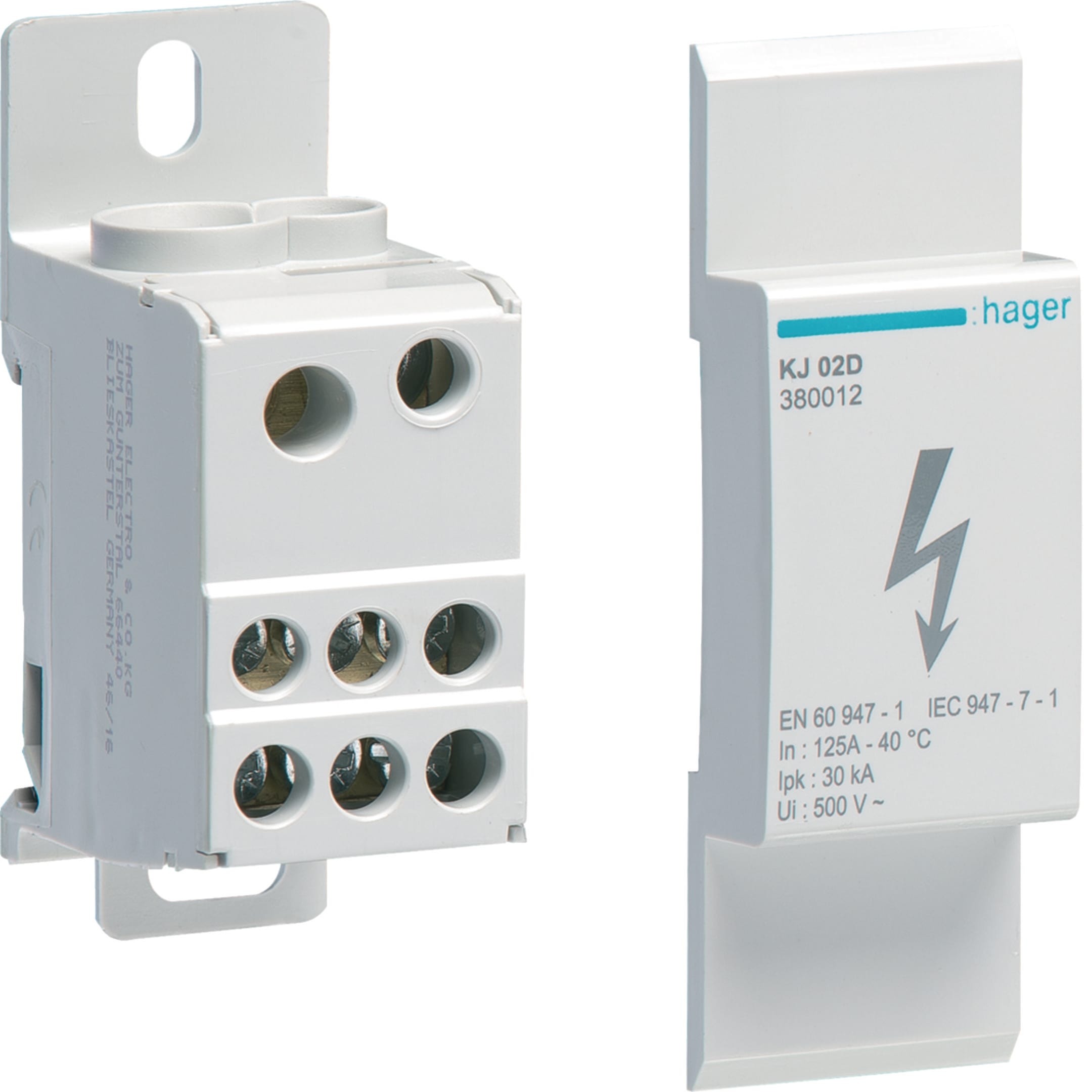 HAGER BOCCHIOTTI - Blocco di distribuzione unipolare 125A 8 connessioni