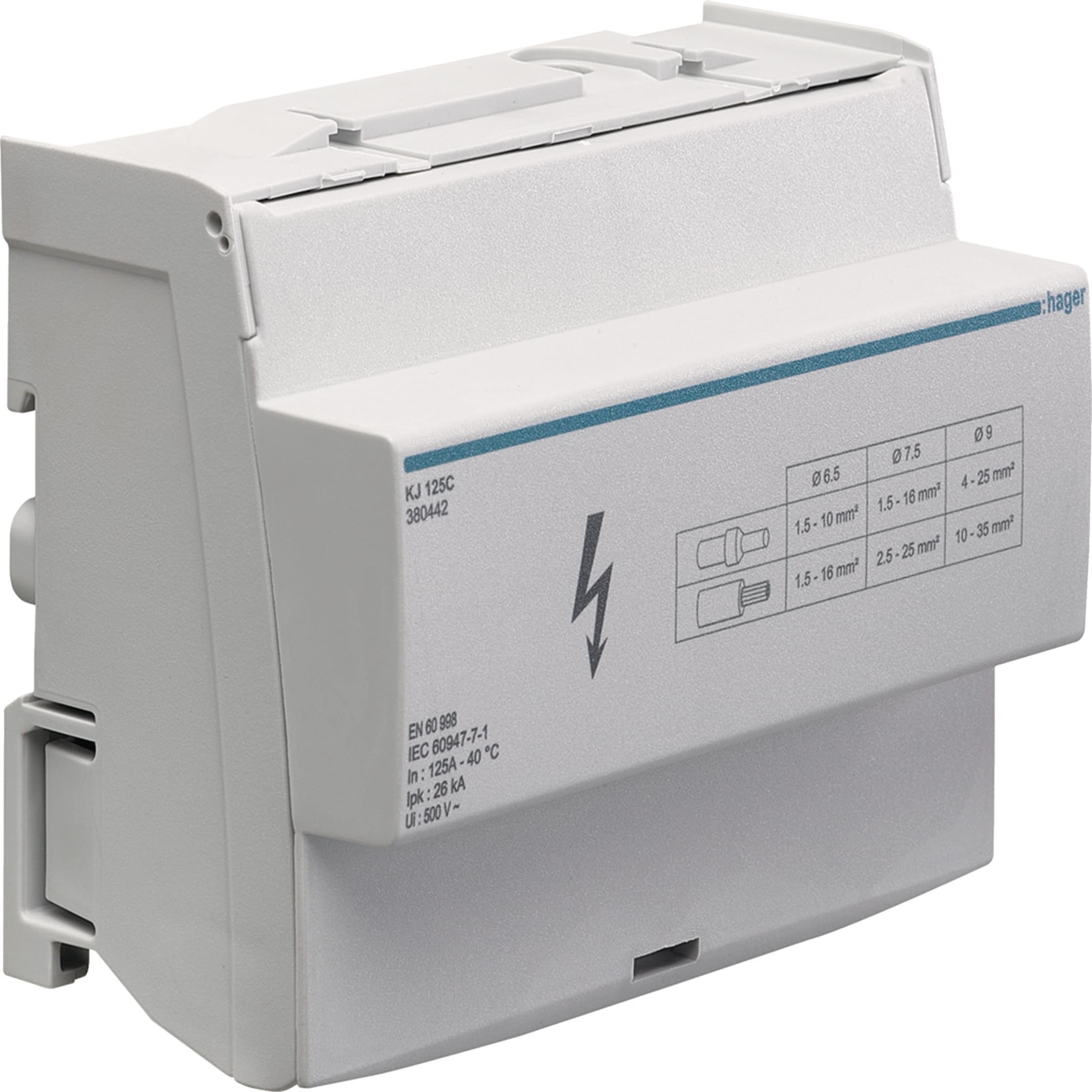 HAGER BOCCHIOTTI - Ripartitore modulare a barrette mobili 4x125A con 12 connessioni per barra