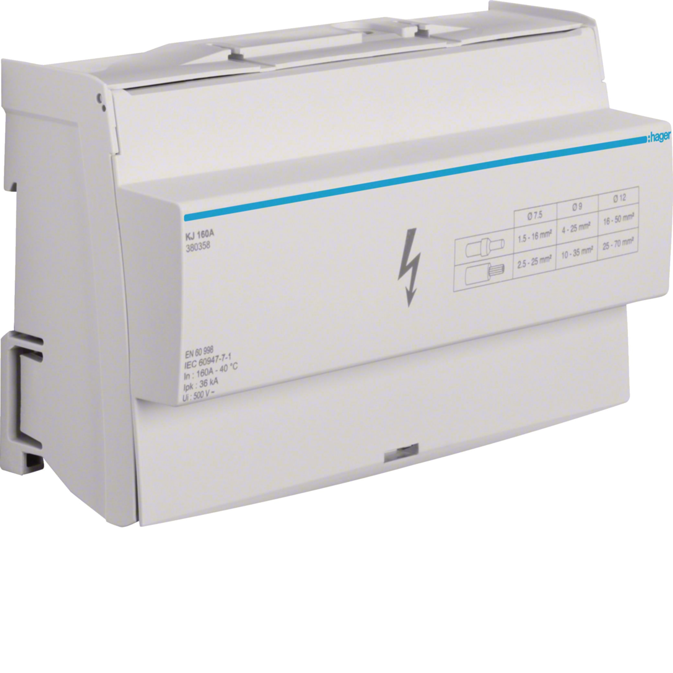 HAGER BOCCHIOTTI - Ripartitore modulare a barrette mobili 4x160A con 12 connessioni per barra