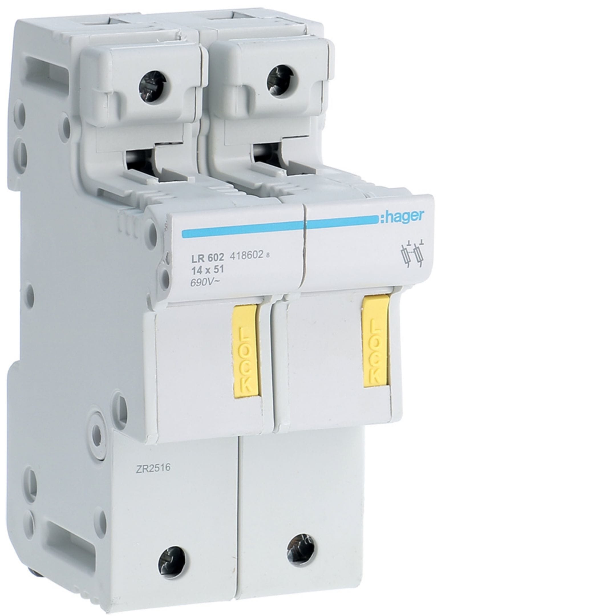 HAGER BOCCHIOTTI - Portafusibile non accessoriabile 14x51 2P 3 moduli DIN