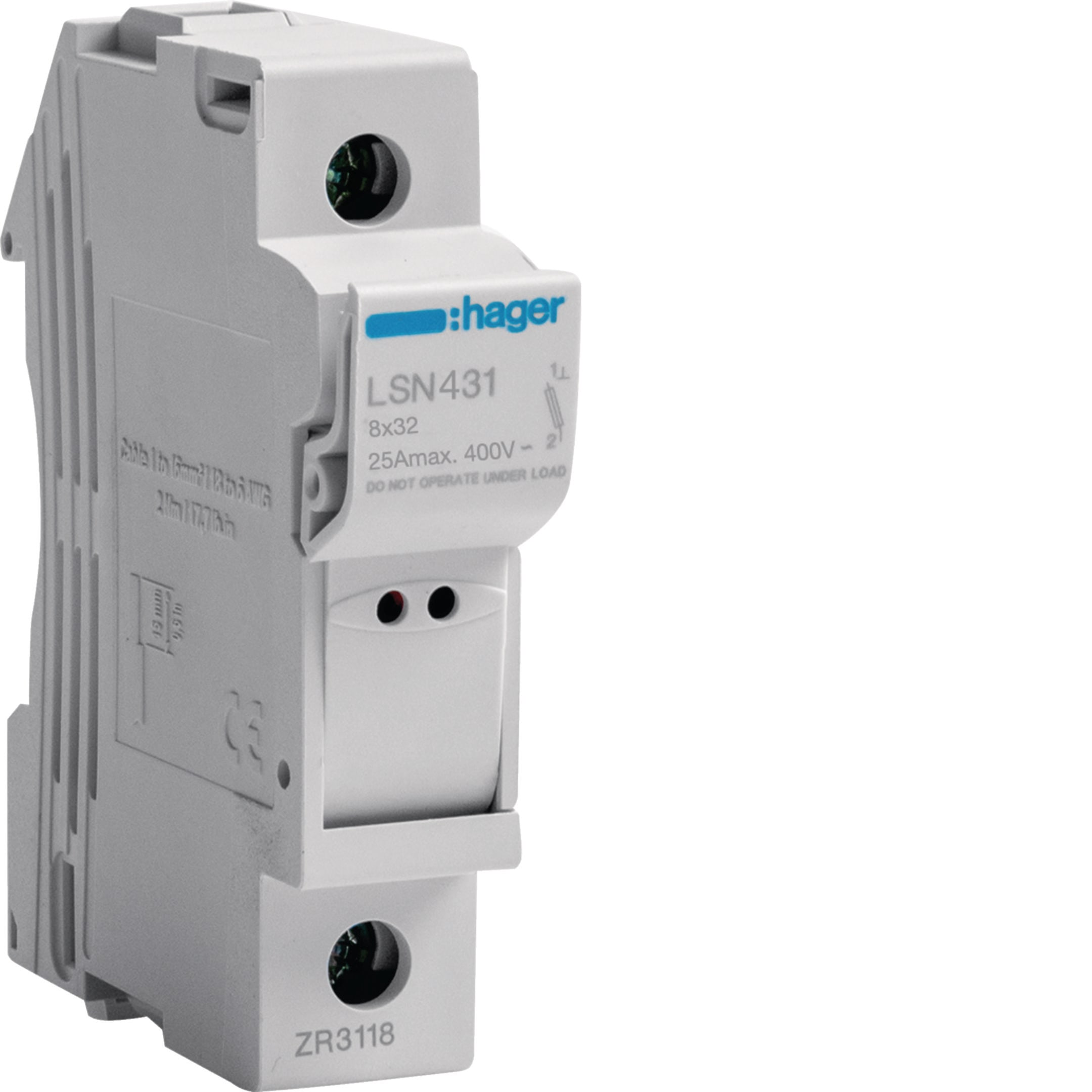 HAGER BOCCHIOTTI - Portafusibile 8x32 + spia 1P 1 modulo DIN