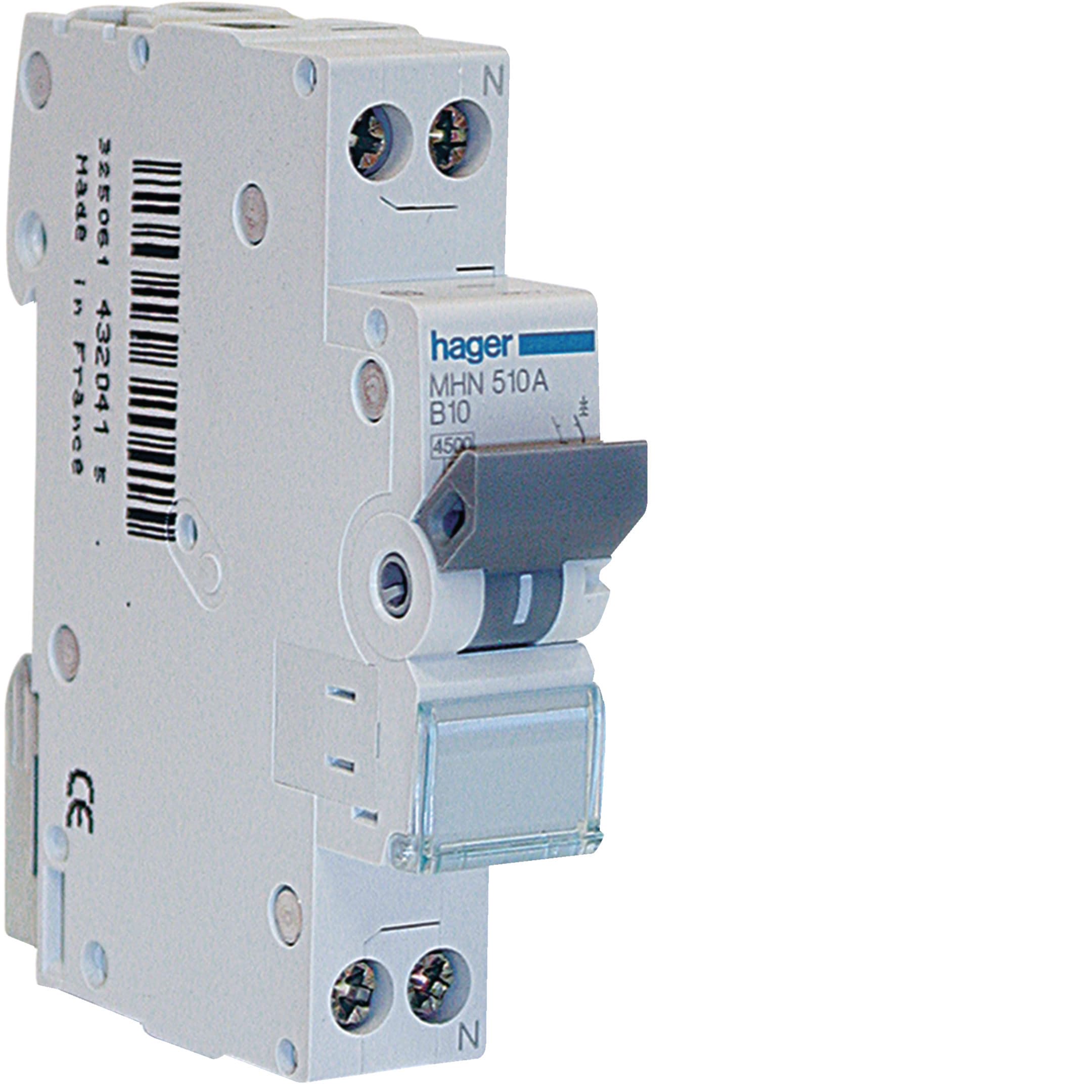 HAGER BOCCHIOTTI - Interruttore automatico magnetotermico 4500A 1P+N curva B 20A 1M