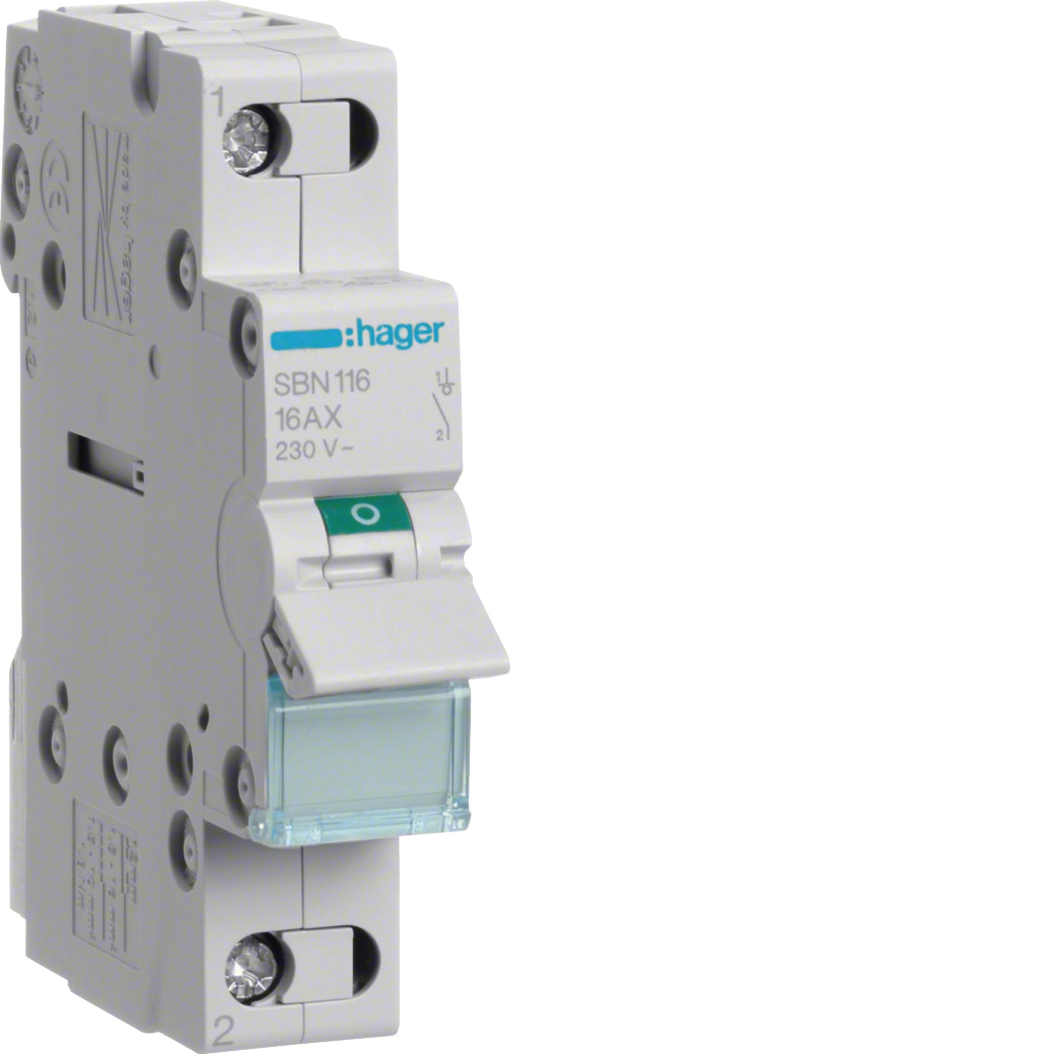 HAGER BOCCHIOTTI - Interruttore non automatico 1 P 16 A 230 V AC 1 modulo DIN