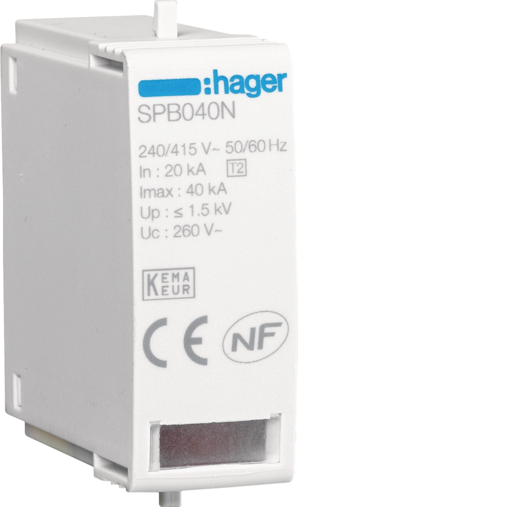 HAGER BOCCHIOTTI - Cartuccia N-PE Uc 260V In 20kA Imax 40kA Up 1.5kV