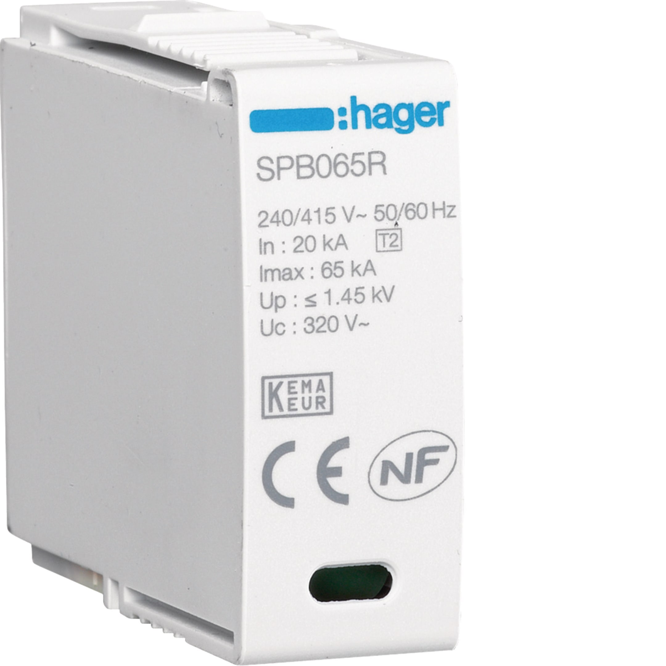 HAGER BOCCHIOTTI - Cartuccia L-N Uc 320V In 20kA Imax 65kA Up 1,35kV