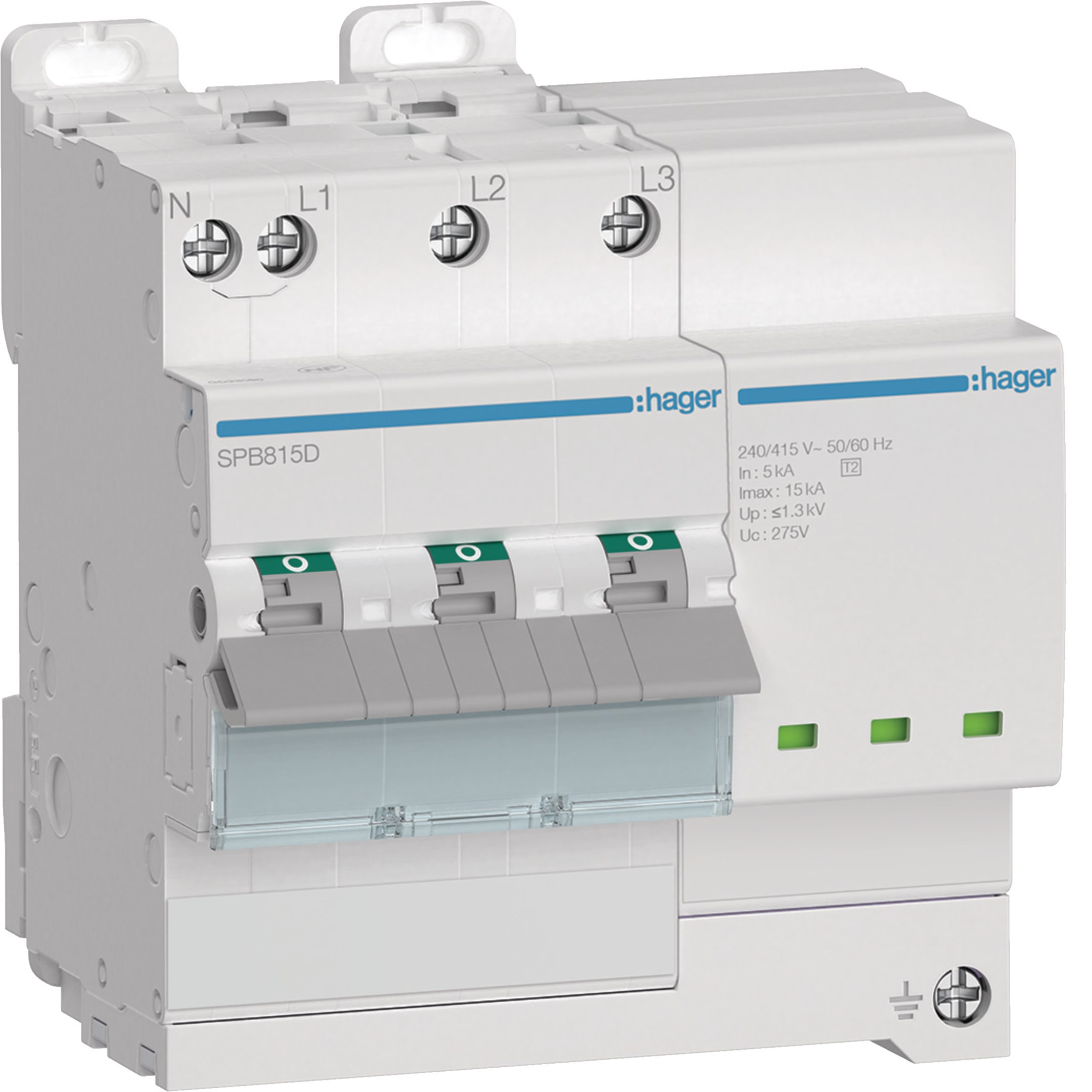 HAGER BOCCHIOTTI - SPD 4P T2 autoprotetto 15kA segnalazione finevita