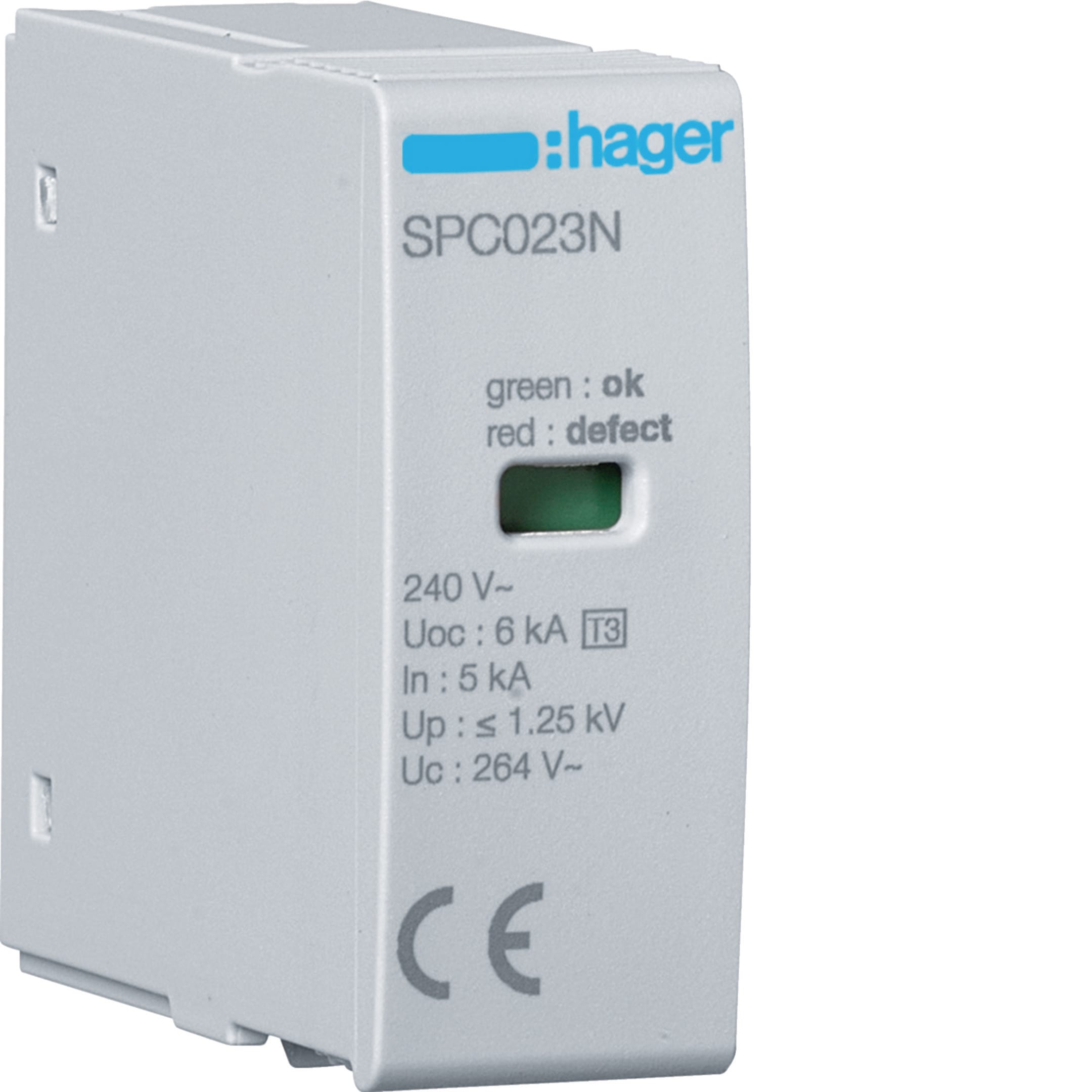 HAGER BOCCHIOTTI - Cartuccia T3 1P Uc 264V In 5kA Uoc 6kV Up 1.25kV