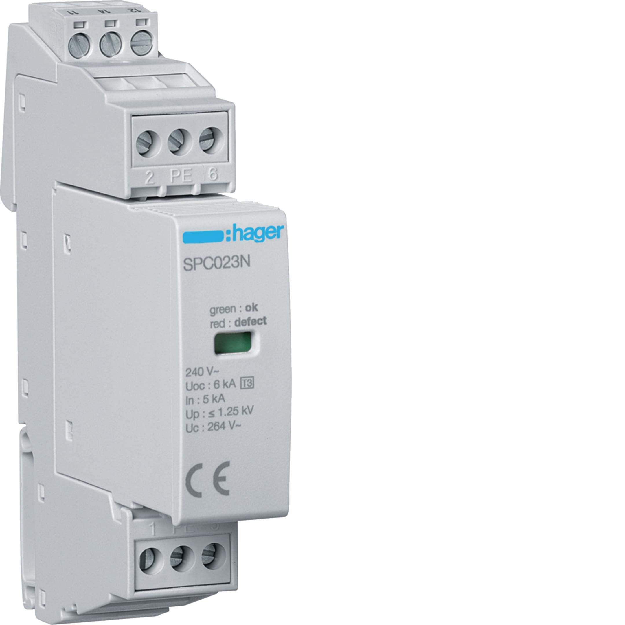 HAGER BOCCHIOTTI - SPD T3 1P+N 5kA con contatto ausiliario