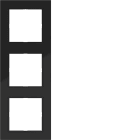 HAGER BOCCHIOTTI - CORNICE 3-POSTI, A.1, NERO LUCIDO