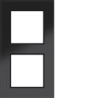 HAGER BOCCHIOTTI - CORNICE 2-POSTI, A.8, VETRO NERO LUCIDO