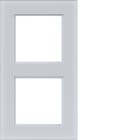 HAGER BOCCHIOTTI - CORNICE 2-POSTI, A.8, VETRO BIANCO OPACO