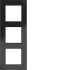 HAGER BOCCHIOTTI - CORNICE 3-POSTI, A.8, VETRO NERO LUCIDO