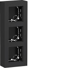 HAGER BOCCHIOTTI - SCATOLA 3-P PIATTO PARETE A.8 NERO OP