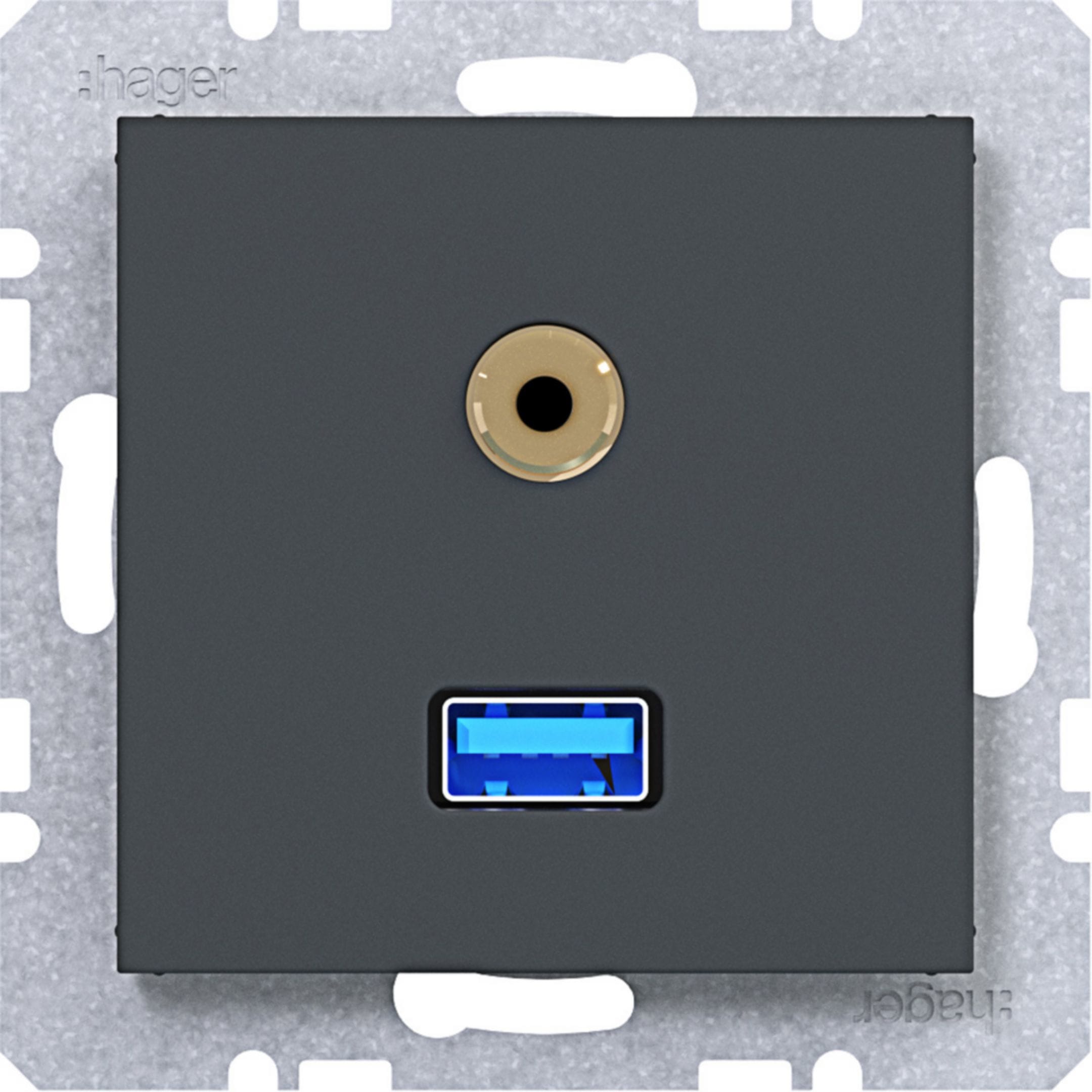 HAGER BOCCHIOTTI - PRESA USB/AUDIO 3.5 MM A.X/C.X ANTR. OP