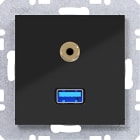 HAGER BOCCHIOTTI - PRESA USB/AUDIO 3.5 MM A.X/C.X NERO LUC