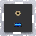 HAGER BOCCHIOTTI - PRESA USB/AUDIO 3.5 MM, A.X/C.X NERO OP