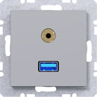 HAGER BOCCHIOTTI - PRESA USB/AUDIO 3.5 MM AX/CX TIT MET