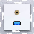HAGER BOCCHIOTTI - PRESA USB/AUDIO 3.5 MM A.X/C.X BIANC LUC