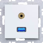 HAGER BOCCHIOTTI - PRESA USB/AUDIO 3.5 MM A.X/C.X BIANCO OP