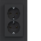 HAGER BOCCHIOTTI - 2PRESE SCHUKO COP.ALTO A.1 NERO OP