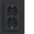 HAGER BOCCHIOTTI - 2PRESE SCHUKO COP.ALTO A.8 NERO OP