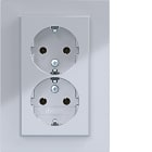 HAGER BOCCHIOTTI - 2PRESE SCHUKO COP.ALTO, A.8 TIT MET