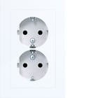 HAGER BOCCHIOTTI - 2PR.SCHUKO COP.PIATTO+MORS A.1 BIA LU