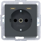HAGER BOCCHIOTTI - PR.SCHUKO+SHUTTER+USB-C A.X/C.X ANTR
