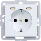 HAGER BOCCHIOTTI - PR.SCHUKO+SHUTTER+USB-C A.X/C.X BIANC OP
